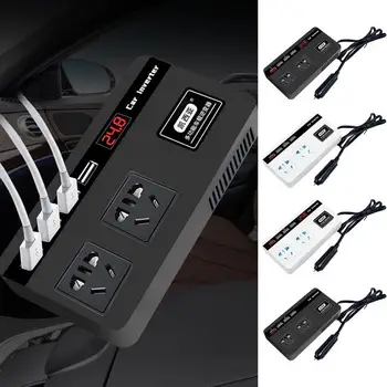 Автомобилен инвертор 12 В 24 В Автоматичен Автомобилен преобразувател на мощност захранване на Инвертора USB Адаптер 200 W Инструмент за бързо зареждане на Автомобилни аксесоари