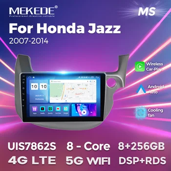 Автомобилно радио MEKEDE за Honda Jazz 2 GG 2008-2014 Подходящ GE GP GE 2007-2014 За Правото на Водача, Пътни Мултимедиен Навигационен Главното устройство