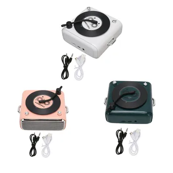 Безжичен високоговорител Декоративен Говорител 5.0 USB Акумулаторна AUX-жак Vinly Record Player Стил за дома