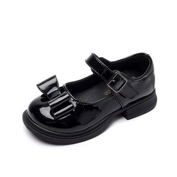 Вечерни обувки на плоска подметка за момиченца; Детски Кожени обувки за Деца; Лоферы с бантиком-пеперуда; от 4 до 9 години; 2023; Ново записване; ZY9807