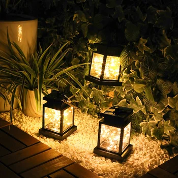 Водоустойчив градина в двора, led Ретро-блестящо Окачен фенер, Свещ, Светло украшение на пешеходна пътека, Уличен Дворец светлина, Слънчева лампа