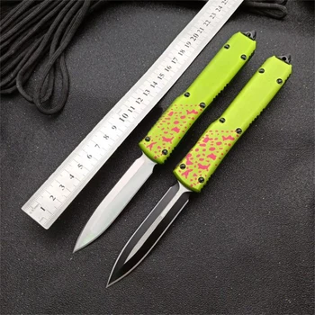 Джобен нож Micro OTF Tech, Универсални EDC Инструменти, Жълти преносими Малки сгъваеми ножове 6061-T6 от авиационен алуминиева сплав D2 в подарък