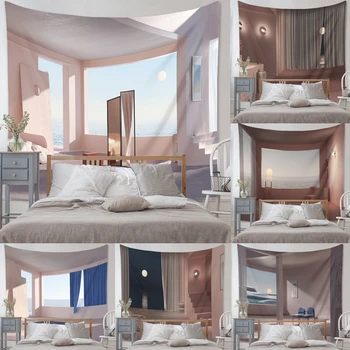 Дизайн на усещане за пространство, на фона на плат за декорация на вътрешни стени гоблен на таблата спалня хол подвесная плат в скандинавски стил