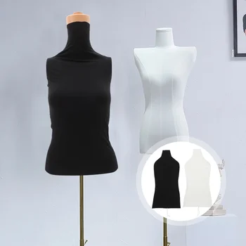 Женски манекен от черен плат за манекен, 2 броя, Горна Памучен разчита, Женски манекен-подпори