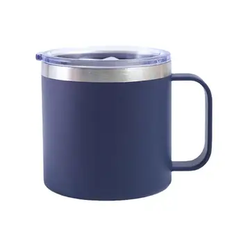 Изолирано с дръжката на Чаена чаша от неръждаема стомана За 14 унции, може да се използва като пътна чаша с капак, чаша за шейкове и Чаена чаша