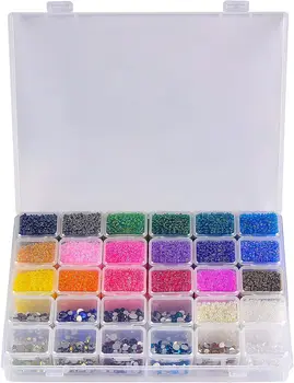 Индивидуална опаковка кутия от 30 на мрежи, подходяща за таблети, диамант картини, скъпоценни камъни за дизайн на ноктите, електронни компоненти, кутия за мъниста