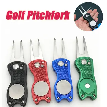 Инструмент за ремонт на Плешки за голф от неръждаема Стомана, за пречистване на канали, Магнитни вилици за голф, Тренировочная разклона за голф