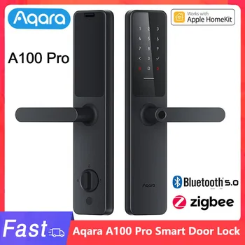 Интелигентна система за заключване на вратите Aqara A100 Pro, поддръжка за Apple iPhone Watch, заключване на NFC-карти, Bluetooth, интелигентен ключ от къщата с отпечатъците от пръсти, Умен HomeKit