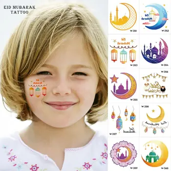 Ислямското Мюсюлманската Украса Трайни Аксесоари За Партита Етикети За Тялото Eid Mubarak Татуировка Стикер Рамадан Карим
