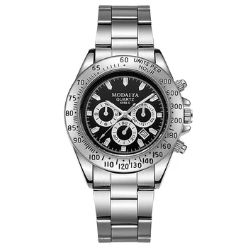 Кварцов часовник за мъже със стоманена каишка, модни прости ежедневни разнообразни вечерни мъжки кварцов часовник