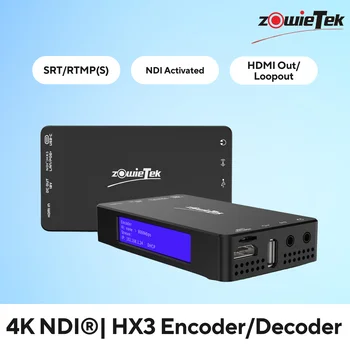 Кодер/декодер за видео стрийминг Zowietek 4K, HDMI, Конвертор / плейър NDI|HX3, Видеозахват и записващо устройство, SRT/RTMP (И)/RTSP