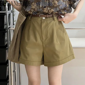 Къси панталони-карго, обикновена широки панталони, пролет-лято, елегантни Свободни дамски панталони, корейски реколта панталони ashion, Cortos