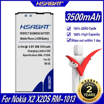 Литиево-йонна батерия HSABAT 3500mAh BV 5S BV-5S за Nokia X2 X2DS RM-1013 1013 X + X Plus