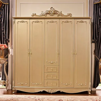 Луксозен гардероб Villa champagne, европейският четырехдверный кабинет, луксозен вграден гардероб за спалня.