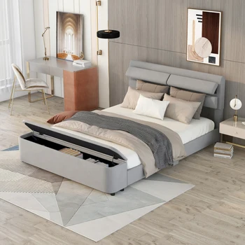 Минималистичная и модерно легло-платформа с мека тапицерия размер 