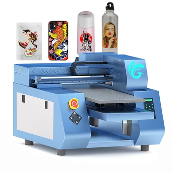 Многофункционален индустриален UV принтер с лаково покритие A3, принтер Цена с плоско легло, Мобилна печатна машина за корици