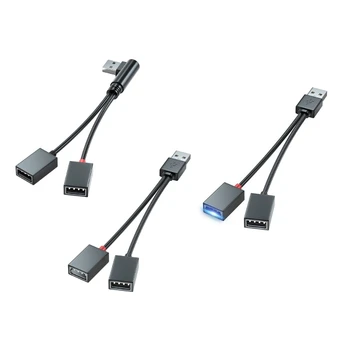 Многофункционално USB кабел-Сплитер E5BA за кола, в училище, Офиса, USB-кабел за Захранване от мъжа към жената с множество интерфейси 17 см/6,69 инча