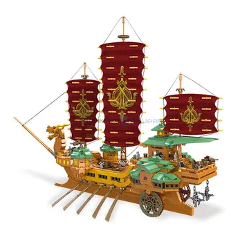 Модел парусника с дракон Голяма форма Alcor Кораб, Творчески идеи, Тухли, Средновековна боен, Военен кораб, Събиране на строителни блокове, играчка