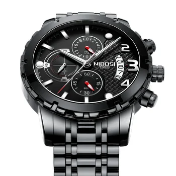 Модерен мъжки часовник NIBOSI, Най-добрата марка за Луксозни ръчен часовник, Кварцов часовник, Водоустойчив Мъжки спортни Хронограф Relogio Masculino
