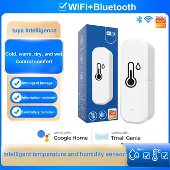 Нов Интелигентен детектор на температурата и влажността на Hristo WiFi/Zigbee, сензор за влажност, система за сигурност на един умен дом, работа с Алекса Google