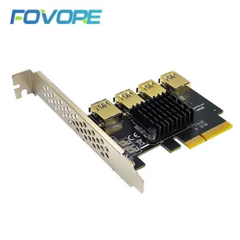 Нова PCIE 1-4 Gold USB3.0 PCI-E X4 Странично Card 4 Порта USB 3.0 Множител Хъб за Странично PCI Express 16X За майнинга биткоинов