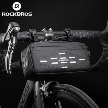 Официална чанта ROCKBROS, велосипедна чанта на волана, Скелетна кошница, Водоустойчив многофункционална чанта за МТБ скутер, Мотор чанта Pannier