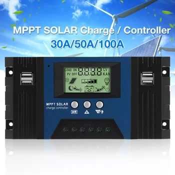 Панел за Зареждане на Слънчев Контролер 24V 12V Регулатор на Мощността 50A 30A 100A Pv Автоматична Система за