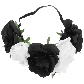 Превръзка на главата, Коледни женски аксесоари за коса, Дамски ластични превръзки под формата на короната и рози за Хелоуин