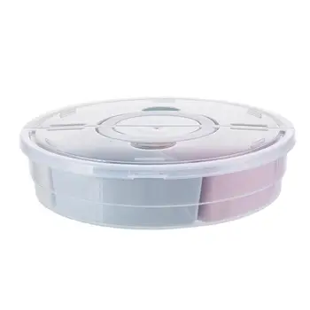 Разделени на тавата за зеленчуци с капак на Контейнер за съхранение на закуски Разделен Капак на Контейнер за съхранение на голям капацитет за съхранение с дръжка на Кутията 6 Мрежи
