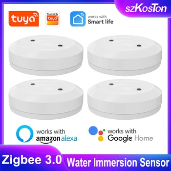 Сензор за Потапяне във вода на Hristo Zigbee Детектор за Изтичане на вода за Автоматизация на Умен Дом Аларма Връзка Приложение Smart Life Дистанционно Наблюдение