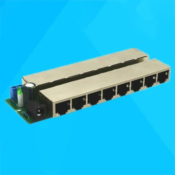 Слаб Електрически 8 POE порта за Мрежова Мостово Сплитер Ethernet захранване 12-48 В Камера за видеонаблюдение и Мониторинг на мрежи