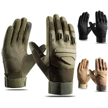 Тактически ръкавици с пълни пръсти за стрелба с лък, лов, работа на открито, нескользящие ръкавици с удебелени длан, ръкавици за сензорен екран за военни игри Cs
