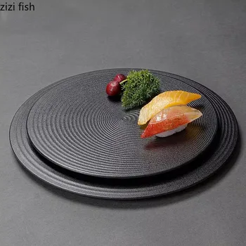 Творческа спирала текстурирани Меламиновая плоска чиния от меламинового материал, Чиния пържола, Чиния за суши, Чинии за сашими, Специална посуда за ресторант