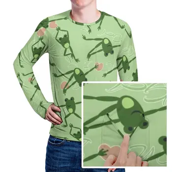 Тениска с една жаба, Пролетни класически тениски с анимационни любимци Сърце, мъжки реколта тениска на поръчка, Голям размер 4XL 5XL