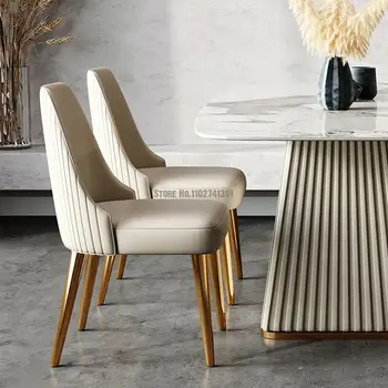 Трапезни столове с бели метални крака, Модерни и удобни Луксозни столове за чакане в спалнята, Мобилен дизайн, Мебели за дома Sillas GPF30XP