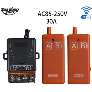 Универсален 433 Mhz AC 110V 220V 1CH 30A RF Безжична Радиопульт дистанционно управление Превключвател на Системата Приемник и Предавател с интерфейс USB
