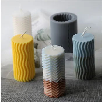 Форма за свещи за производство на свещи Креативна цилиндрична Силиконова форма за свещи, ароматизирани материал DIY, гипсова форма на ароматерапия