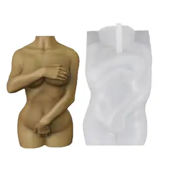 Форми за свещи От силиконовата 3D смола за тяло Епоксидни форми За производство на Статуи Форма за украса на дъвки За Кифли Форма за Глина Форма на Боди арт