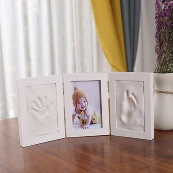 Фоторамка за новородено, Детски форма 3D САМ Мека глина чернильница Отпечатък на ръцете Детски Изискани Сувенири Отливки за Декорация на дома